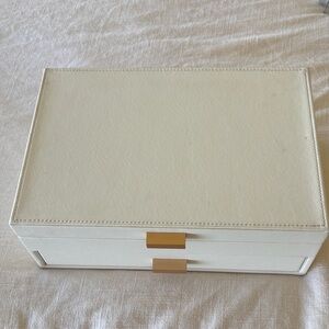 Target White Jewelry Storage Box with Gold Accents